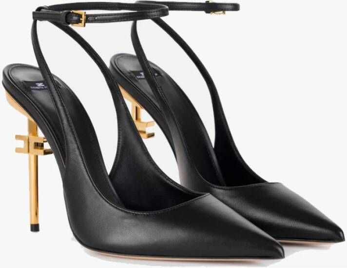 Elisabetta Franchi Enkelband leren pumps Black Dames