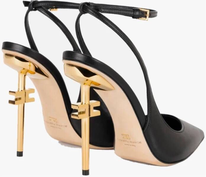 Elisabetta Franchi Enkelband leren pumps Black Dames