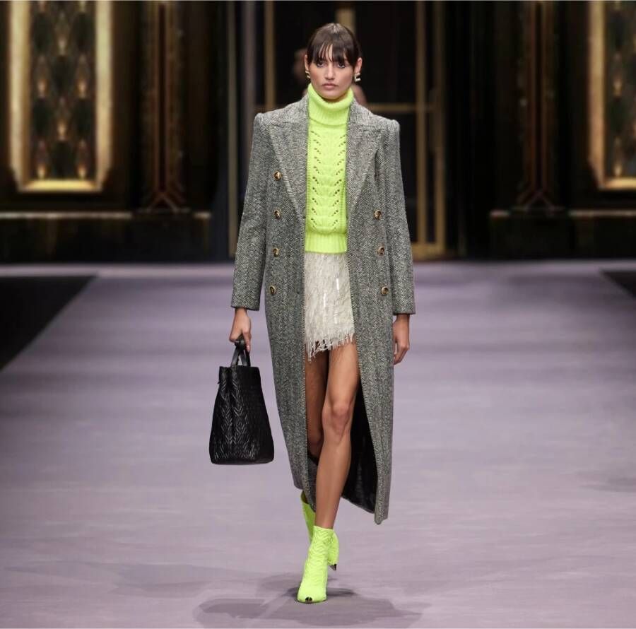 Elisabetta Franchi Gebreide Jacquard Soklaars Groen Dames