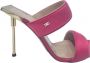 Elisabetta Franchi Gouden Stiletto Sandaal van Nappaleer Pink Dames - Thumbnail 3