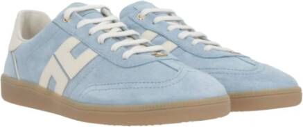 Elisabetta Franchi Hemelsblauwe Sneakers van Kalfsleer Gemaakt in Italië Blue Dames