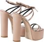 Elisabetta Franchi Nude Satijnen Plateau Sandalen met Enkelbandje Pink Dames - Thumbnail 3