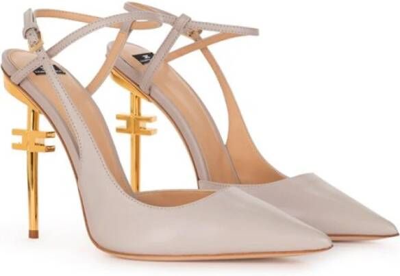 Elisabetta Franchi Perla Slingback met Logo Hak White Dames