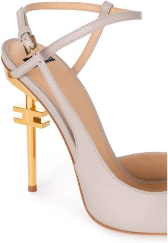 Elisabetta Franchi Perla Slingback met Logo Hak White Dames