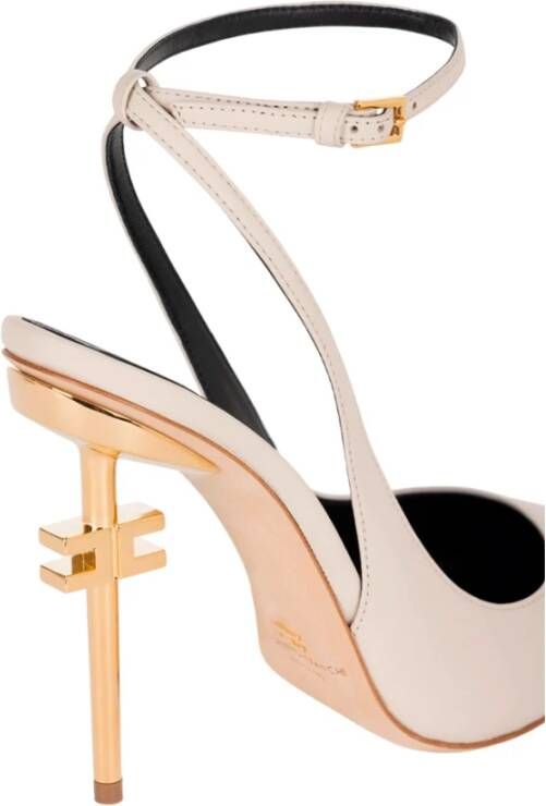 Elisabetta Franchi Puntige Neus Slingback Hakken Beige Dames