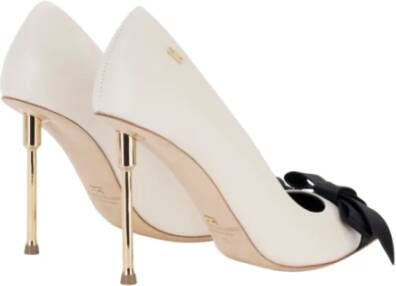 Elisabetta Franchi Satijnen Strikleren Pumps Beige Dames