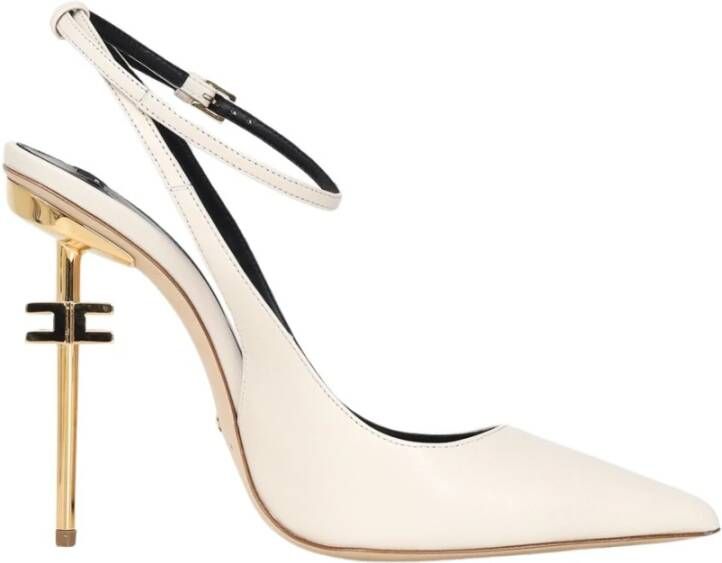 Elisabetta Franchi Slingback hakken met kruisband Yellow Dames