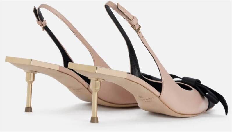 Elisabetta Franchi Slingback platte schoenen met strikdetail Pink Dames