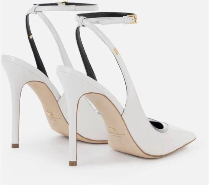 Elisabetta Franchi Stiletto Slingback Platte Schoenen Ivory Beige Dames