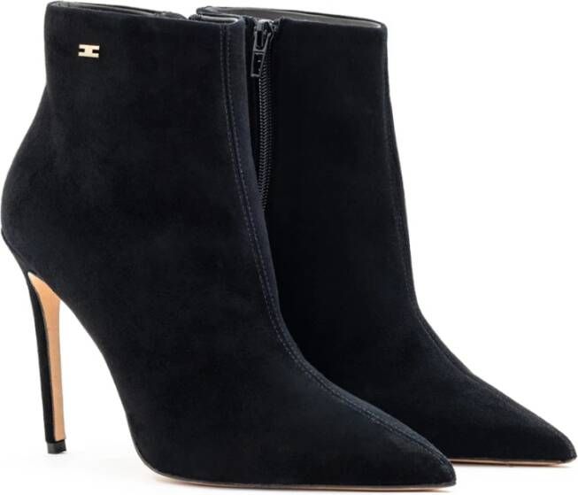 Elisabetta Franchi Suède Enkellaarzen Black Dames