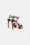 Elisabetta Franchi Suède plateau sandalen met gouden logo Red Dames - Thumbnail 3