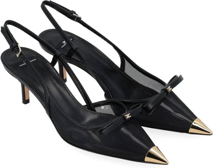 Elisabetta Franchi Zwarte enkellaarsjes met stijl EF Black Dames