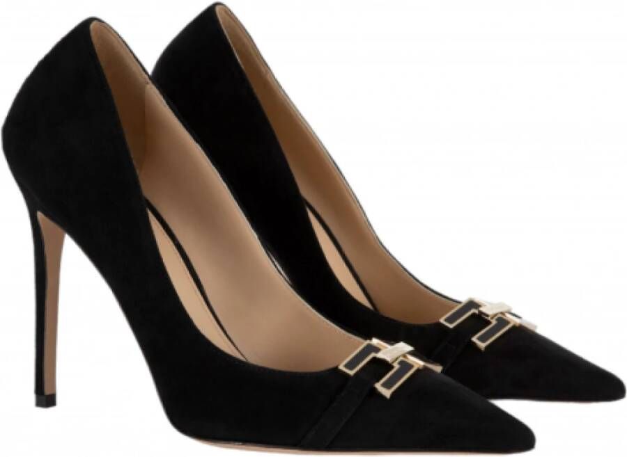 Elisabetta Franchi Zwarte Juweel Logo Pumps Black Dames