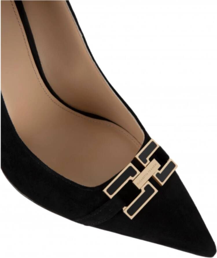 Elisabetta Franchi Zwarte Juweel Logo Pumps Black Dames