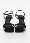 Elisabetta Franchi Zwarte Plateau Sandalen met Gouden Logo Black Dames - Thumbnail 4