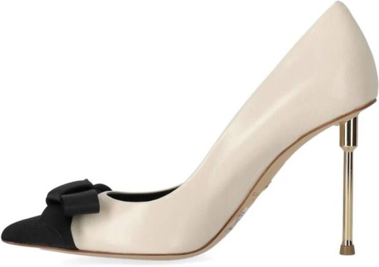 Elisabetta Franchi Zwarte pump met strik White Dames