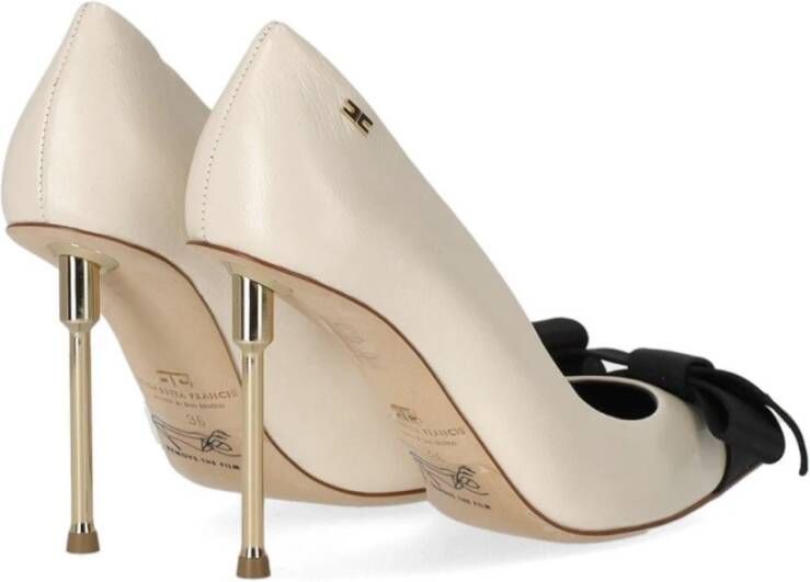 Elisabetta Franchi Zwarte pump met strik White Dames