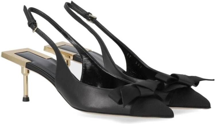 Elisabetta Franchi Zwarte Slingback Pump met Strik Black Dames