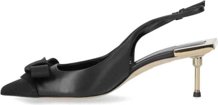 Elisabetta Franchi Zwarte Slingback Pump met Strik Black Dames