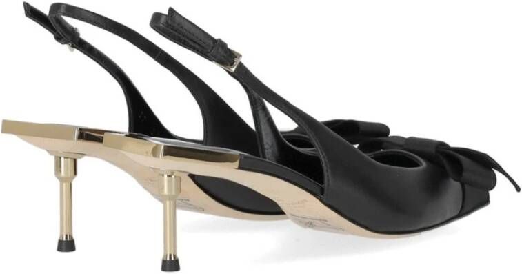 Elisabetta Franchi Zwarte Slingback Pump met Strik Black Dames