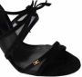 Elisabetta Franchi Zwarte Suède Strik Sandalen voor Vrouwen Black Dames - Thumbnail 4