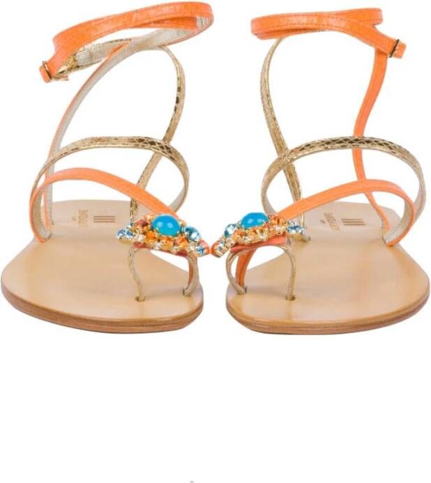 Emanuela Caruso Flat Sandals Oranje Dames