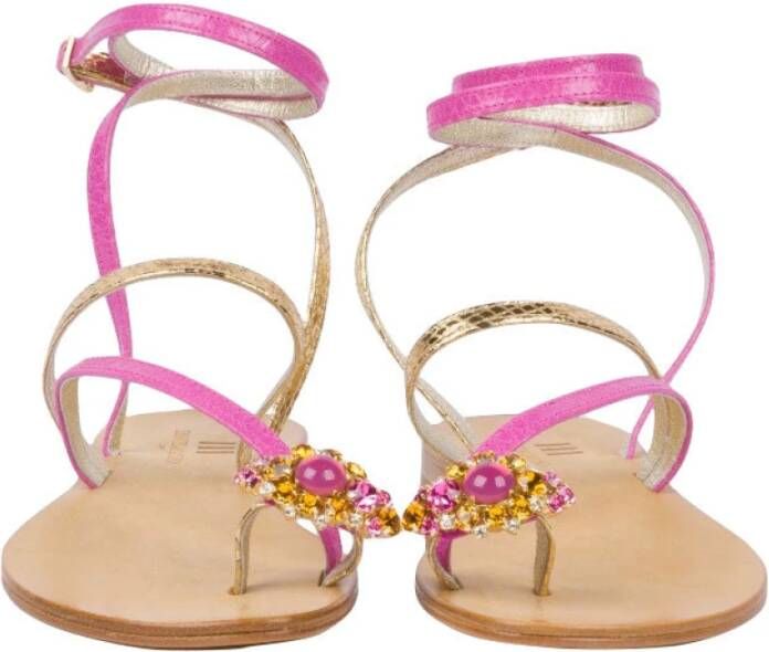 Emanuela Caruso Flat Sandals Roze Dames