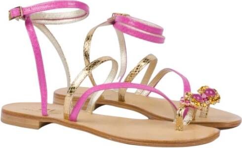 Emanuela Caruso Flat Sandals Roze Dames