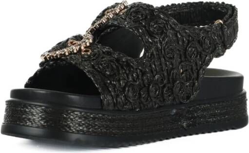 Emanuelle Vee Flat Sandals Black Dames