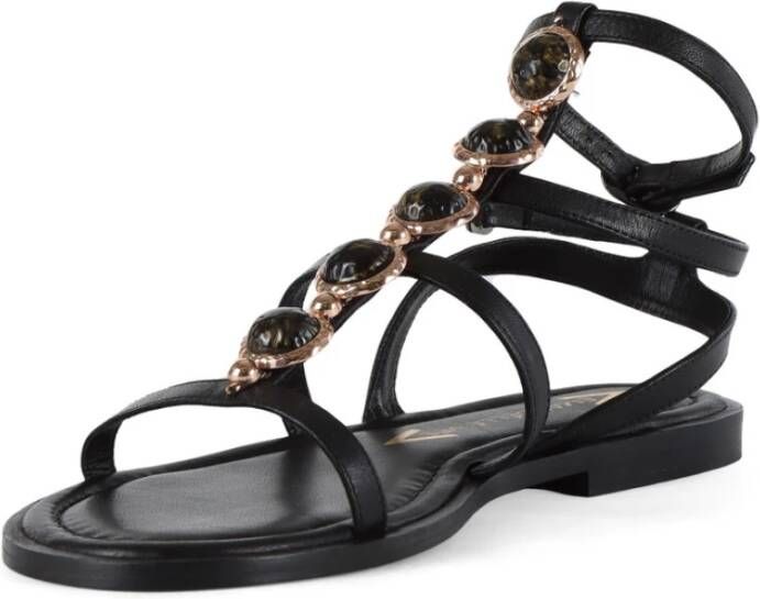 Emanuelle Vee Flat Sandals Black Dames