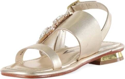 Emanuelle Vee Leren sandalen met strass Yellow Dames