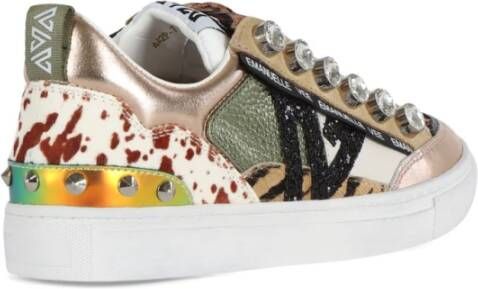 Emanuelle Vee Leren Sneakers met Maxi Strass Multicolor Dames