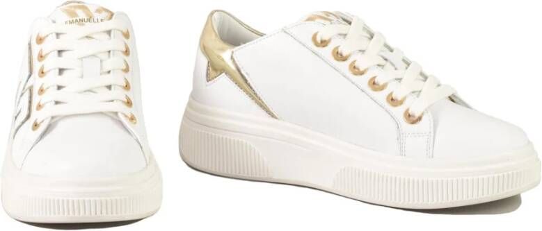 Emanuelle Vee Leren Sneakers met Rubberen Zool White Dames