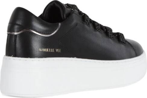 Emanuelle Vee Leren Sneakers met Strass Black Dames