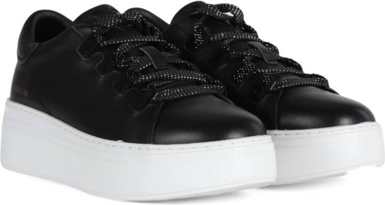 Emanuelle Vee Leren Sneakers met Strass Black Dames