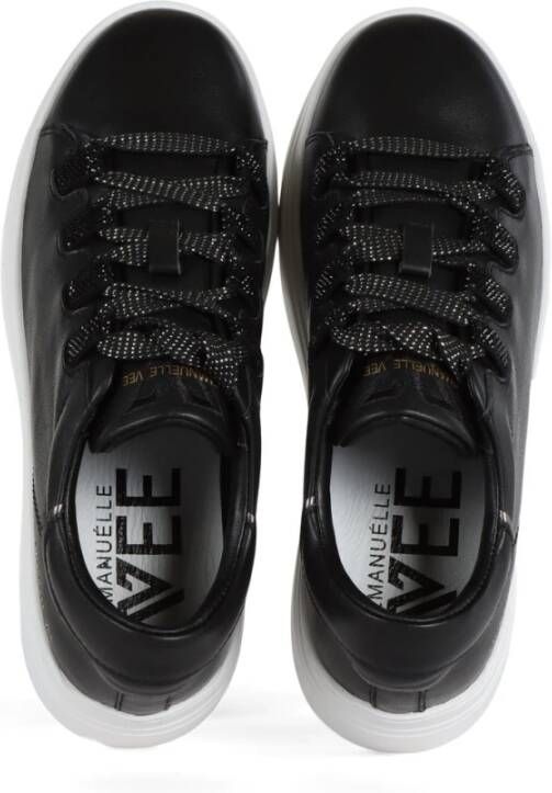 Emanuelle Vee Leren Sneakers met Strass Black Dames