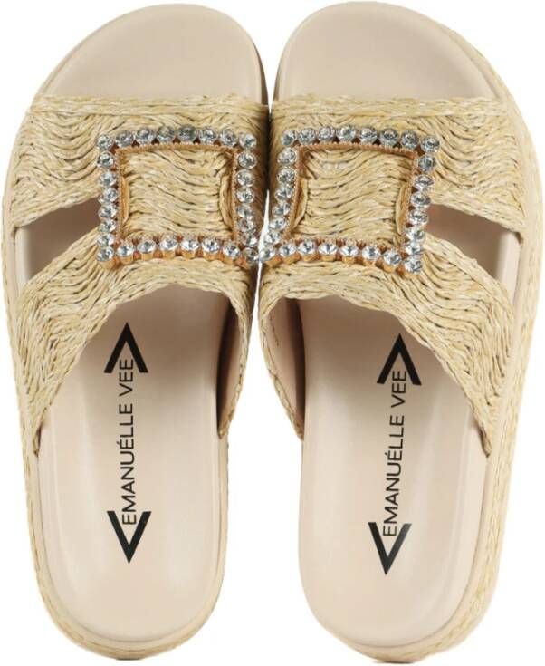 Emanuelle Vee Sliders Beige Dames