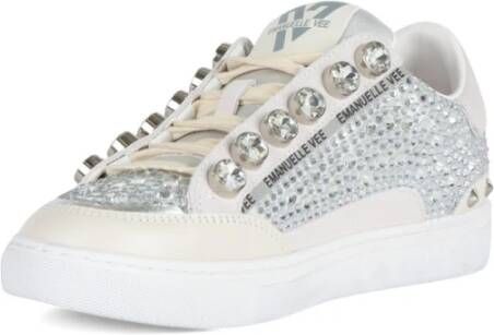 Emanuelle Vee Sneakers van leer en stof met strass Gray Dames