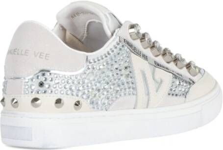 Emanuelle Vee Sneakers van leer en stof met strass Gray Dames