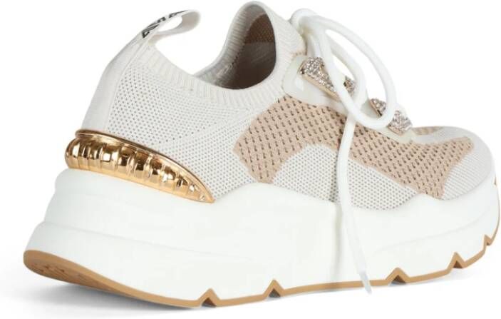 Emanuelle Vee Sneakers van stretchstof met strass White Dames