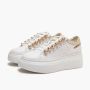 Emanuelle Vee Wit-gouden leren sneakers met strass-details White Dames - Thumbnail 2