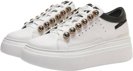 Emanuelle Vee Witte Leren Sneakers voor Vrouwen White Dames