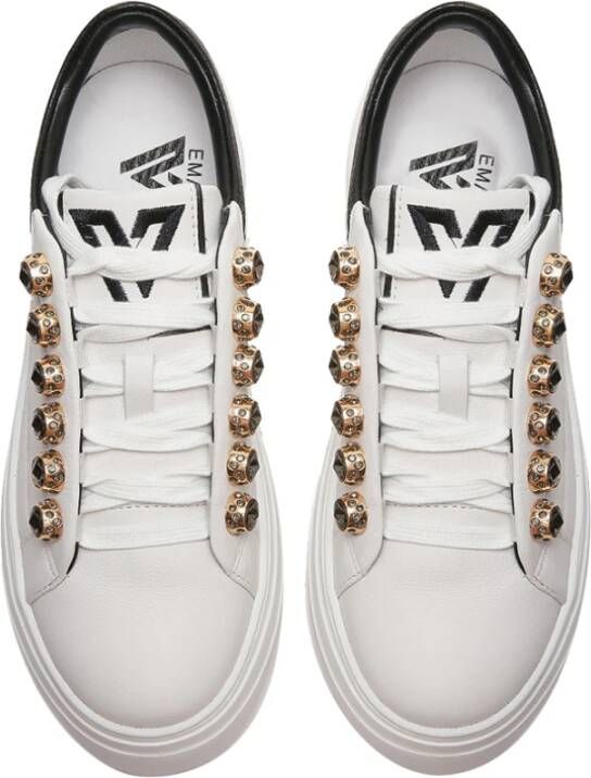 Emanuelle Vee Witte Leren Sneakers voor Vrouwen White Dames