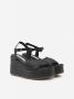 Emanuelle Vee Zwarte Geweven Leren Sleehak Sandalen Black Dames - Thumbnail 2