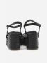 Emanuelle Vee Zwarte Geweven Leren Sleehak Sandalen Black Dames - Thumbnail 3