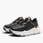 Emanuelle Vee Zwarte leren hardloopsneakers met strassdetail Black Dames - Thumbnail 2