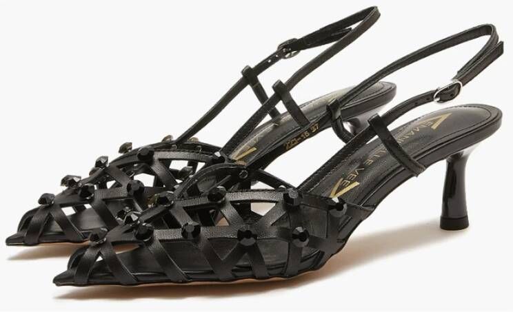 Emanuelle Vee Zwarte Sandalen met Strass Detail Black Dames