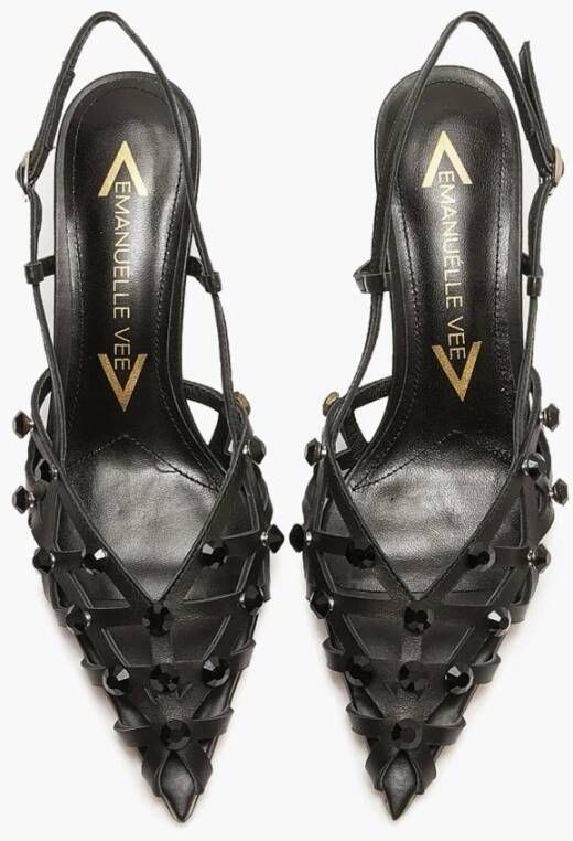 Emanuelle Vee Zwarte Sandalen met Strass Detail Black Dames