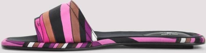 EMILIO PUCCI Fuchsia Brown Slides Sandalen Multicolor Dames