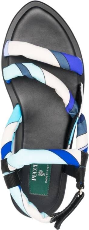 EMILIO PUCCI Multicolor Gewatteerde Sandalen Blue Dames